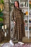 Nora Brushed Cotton Gingham Frock Coat Deep Olive
